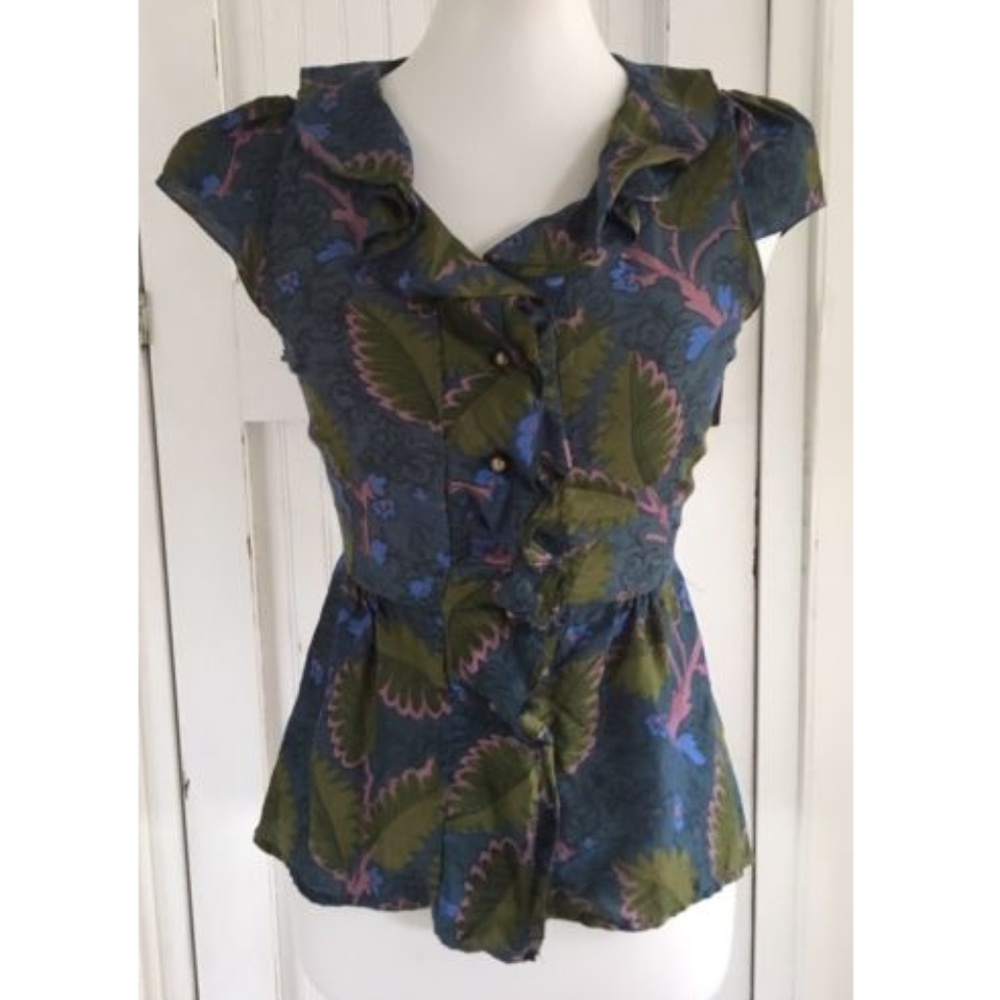 Anthropologie Vanessa Virginia Loosened Ruffle Top